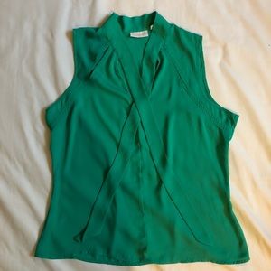 Green Sleeveless Blouse
